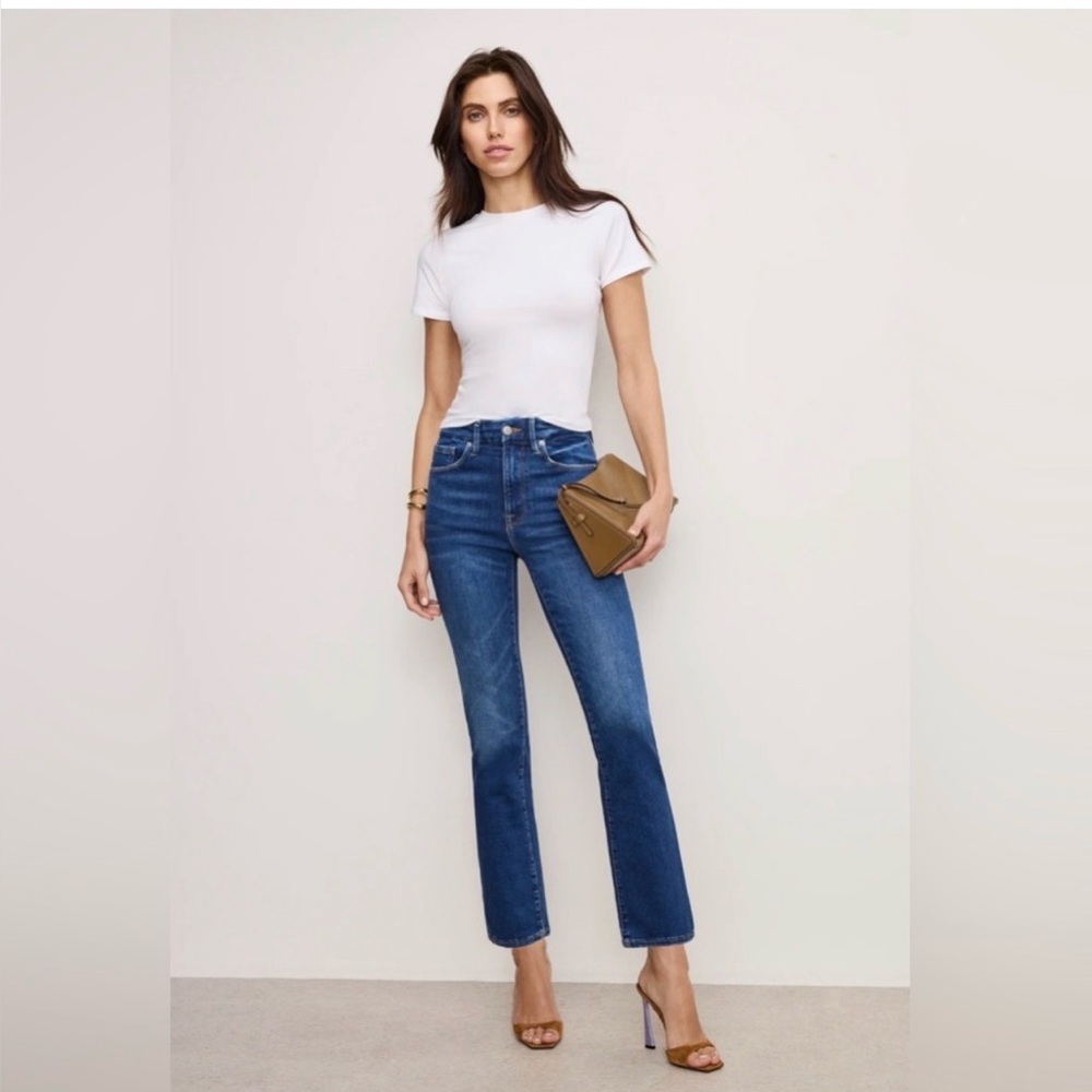 Good American Good Legs Straight Jeans High Rise Size 4 / 27 Medium Wash